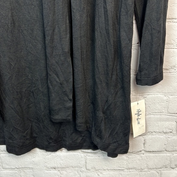 Style & Co Deep Black Open Front Knit Cardigan Size Small - Picture 4 of 5